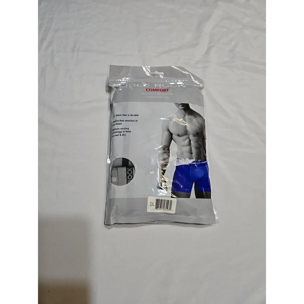 Blue Rock Comfort Perfect Rise Boxer Briefs 2XL Grey Cotton Stretch Underwear